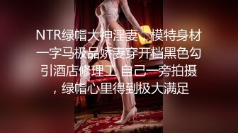 NTR绿帽大神淫妻，模特身材一字马极品娇妻穿开档黑色勾引酒店修理工 自己一旁拍摄，绿帽心里得到极大满足